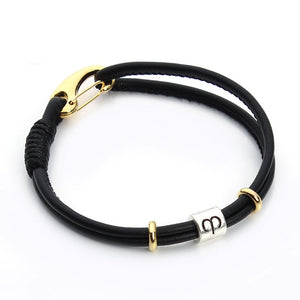 12 Constellations Black Leather Bracelets