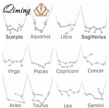 Load image into Gallery viewer, 12 Constellation Zodiac Sign Necklace For Women