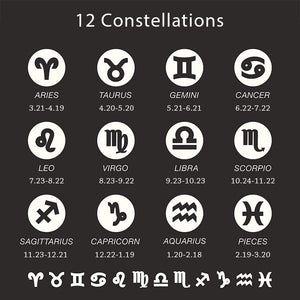 12 Constellation Zodiac Sign Necklaces Unisexe