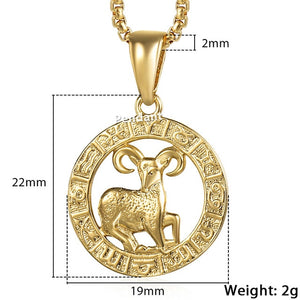 12 Constellation Zodiac Sign Necklaces Unisexe