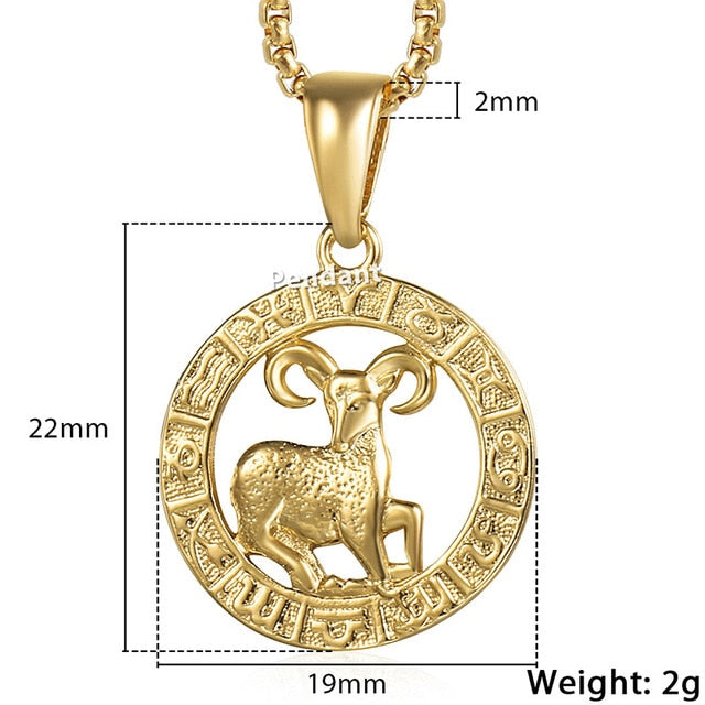 12 Constellation Zodiac Sign Necklaces Unisexe