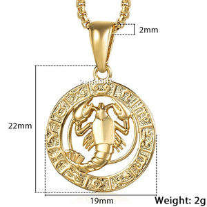 12 Constellation Zodiac Sign Necklaces Unisexe