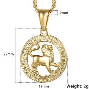 12 Constellation Zodiac Sign Necklaces Unisexe