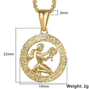 12 Constellation Zodiac Sign Necklaces Unisexe