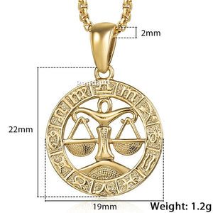 12 Constellation Zodiac Sign Necklaces Unisexe