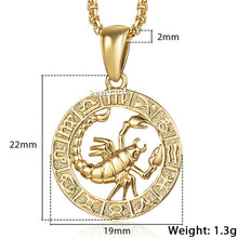 Load image into Gallery viewer, 12 Constellation Zodiac Sign Necklaces Unisexe