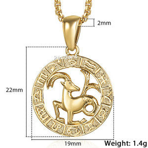12 Constellation Zodiac Sign Necklaces Unisexe