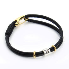 Load image into Gallery viewer, 12 Constellations Black Leather Bracelets