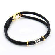 12 Constellations Black Leather Bracelets