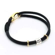 Load image into Gallery viewer, 12 Constellations Black Leather Bracelets