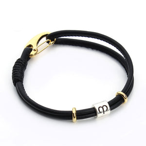 12 Constellations Black Leather Bracelets