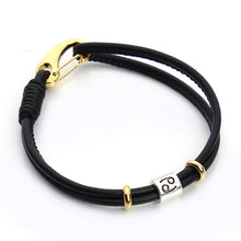Load image into Gallery viewer, 12 Constellations Black Leather Bracelets