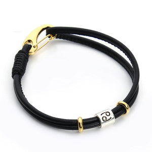 12 Constellations Black Leather Bracelets