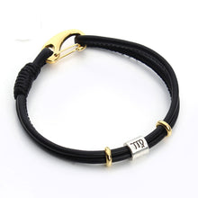 Load image into Gallery viewer, 12 Constellations Black Leather Bracelets